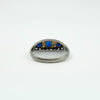 Vintage Sterling Silver Blue & White Paste Boat Ring 925 Size M - N