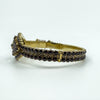 Large Antique Silver Gilt Bohemian Rose Cut Garnet Hinged Bangle / Bracelet 900