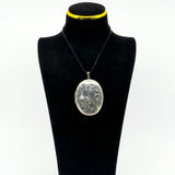 Large Vintage Sterling Silver Oval Floral Engraved Locket 925