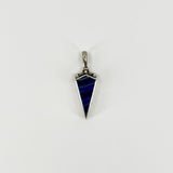 Chunky Vintage Double Sided Blue Agate & MOP Fob Pendant 925 by DSW