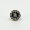 Antique Edwardian 14ct Gold Rose Cut Diamond & Sapphire Bombe Ring 585 Size O P