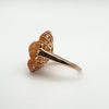 Huge Rose Gold on Silver Peach Moonstones Cluster Ring Size N  
