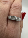 18ct White Gold 0.50ct Princess Cut Diamond Band / Ring 750 Size P