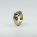 Vintage Chunky 9ct Gold Floral Engraved Buckle Ring 375 Size O 6.2g