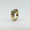 Vintage Chunky 9ct Gold Floral Engraved Buckle Ring 375 Size O 6.2g