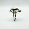 12ct Citrine & Diamond Navette Cocktail Ring in Sterling Silver 925 Size M - N