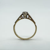 Vintage 9ct Gold 0.20ct Diamond Solitaire Ring 375 Size M Engagement 1989