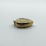 Vintage 9ct Gold Back & Front Heart Locket Etched Engraving 375
