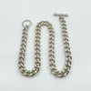 Chunky Sterling Silver 18.5” Curb Chain & T-Bar Toggle Pendant 925 Heavy 144g 