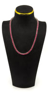 18.4" Sterling Silver 27ct Natural Ruby Tennis Necklace 925