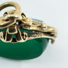 Vintage 9ct Gold Green Chrysoprase Fob Pendant / Charm (London 1980)