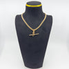 Vintage 9ct Rose Gold 16” Albert Chain Necklace Double Dog Clip T-Bar Charm 39g 