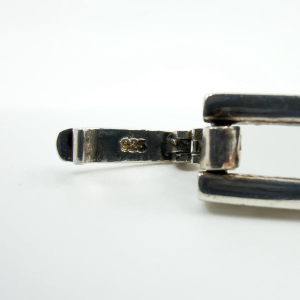 Unusal Sterling Silver Chunky Black Onyx 17.8" Fancy Link Chain Necklace 925 52g