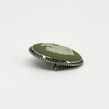 Vintage Sterling Silver Wedgewood Green Jasper Ware Cameo Brooch 925