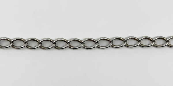 Chunky Antique Sterling Silver Oval Link 13.5” Albert Chain / Necklace 925