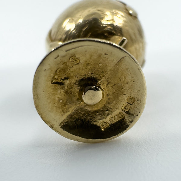 Unusal Vintage 9ct Gold Articulated Globe Pendant  / Charm 375 (Birmingham 1975)