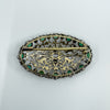 Antique 1.8ct Natural Emerald & Rose Cut Diamond 18ct Gold Brooch
