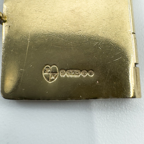 Vintage 9ct Gold Travel Passport Pendant  / Charm 375 Articulated