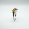 2.40ct Citrine & CZ Bow Ring in Sterling Silver 925 Size R Engagement Stacking