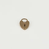 Vintage 9ct Rose Gold Heart Lock Padlock Pendant / Charm 375 (1996)