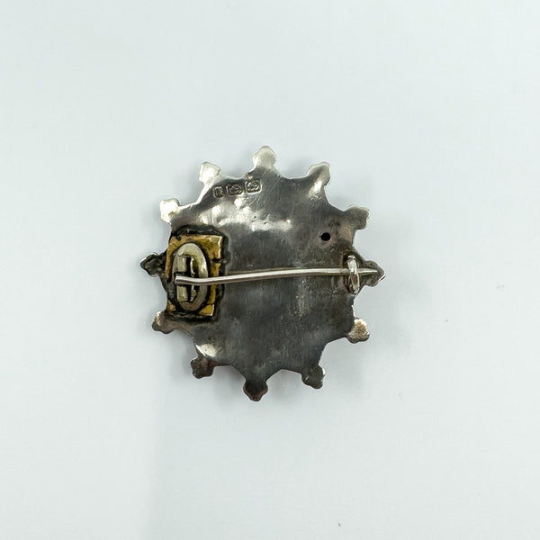 Antique Victorian Aesthetic Sterling Silver Brooch 925 (Birmingham 1833)