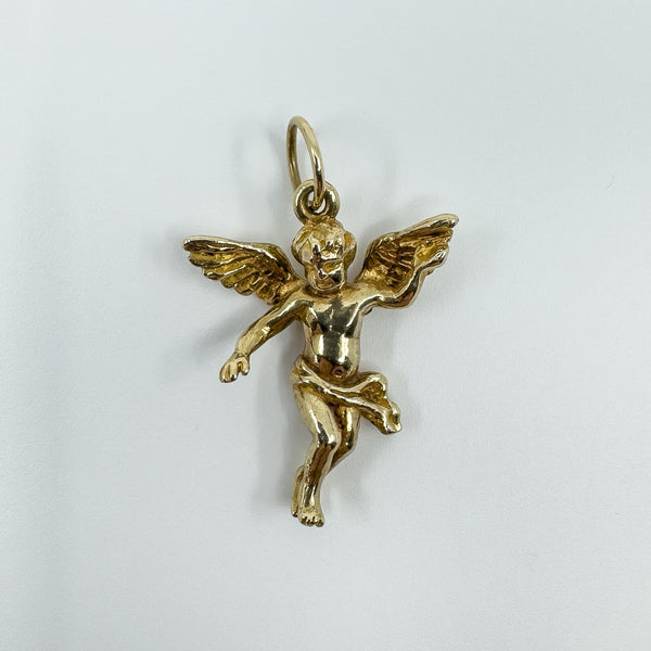Large Chunky Vintage 9ct Gold Cherub / Cupid Pendant 375 Heavy 7g Sheffield 2005