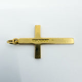 Vintage 18ct Gold Diamond Cut Christian Cross Pendant / Charm 750 Reversible