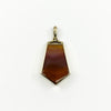 Large Chunky Vintage 9ct Gold Double Sided Green & Orange Agate Fob Pendant 375