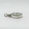 Large Chunky Vintage Double Sided Fob Black Onyx & White Mother of Pearl Pendant