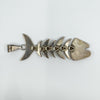 Large Vintage Articulated Skeleton Fish Turquoise Pendant 925