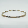 Sterling Silver 9ct Rose & Yellow Gold Beaded Ball & Links 7.5” Bracelet 925 375