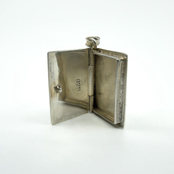 Vintage Sterling Silver Engraved Secret Locket Photo Book 925