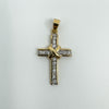 Vintage 9ct Gold CZ Christian Cross Pendant / Charm 375