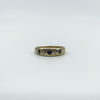 Vintage 9ct Gold Diamond & Sapphire Starburst Ring Gypsy Band Size O London 1978