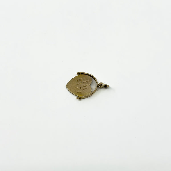 Small Vintage 9ct Gold Spinning I LOVE YOU Fob / Pendant 375 (London 1979)