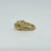18ct Gold Gem Set Double Panther Head Ring Size O 750