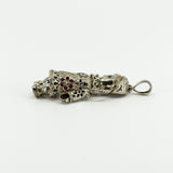 Large Chunky Sterling Silver Vintage Articulated Rag Doll Gem Set Pendant 925