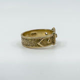 Vintage 9ct Gold Buckle Ring Size N (London 1970)