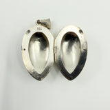 Chunky Vintage Sterling Silver Oval Foliate Engraved Photo Locket 925 (1996)