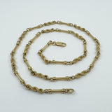 Vintage 9ct Gold 24” Bar & Twisted Links Chain / Necklace 37.5g Fancy Link 1992