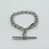 Antique Chunky Oval Links Bracelet with Dog Clip & T-Bar 925 31g