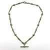 Vintage Sterling Silver 17.5” Fancy Link Chain with Dog Clip & T-Bar Pendant 925