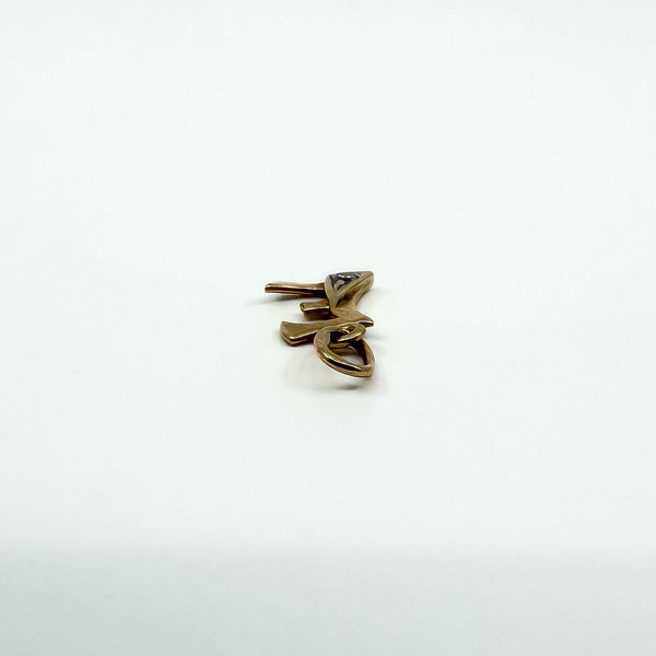 Tiny 14ct Gold Initial E CZ Pendant / Charm 585