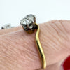 18ct Gold & Platinum 0.50ct Diamond Toi et Moi Ring 750 Size Q 