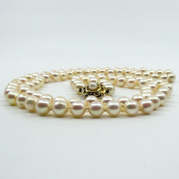 Vintage 9ct Gold Cultured Pearl 28.5” Long Necklace 375