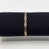 Vintage 9ct Rose Gold Rectangular Links 7.5” Bracelet 375