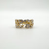 Vermeil Diamond Floral Band Leaf Ring in Sterling Silver 925 Size R - S Eternity