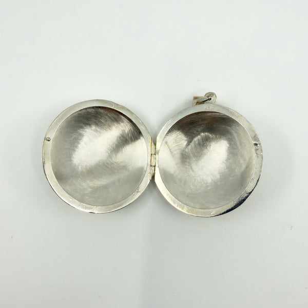 Vintage Sterling Silver Large Chunky Round Photo Locket 925 (1994)