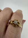 Antique 18ct Gold .35ct Diamond Chunky Old Cushion Cut Solitaire Ring 750 Size Q