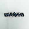 18ct White Gold 0.80ct Sapphire Half Eternity Band / Ring 750 Size N Wedding